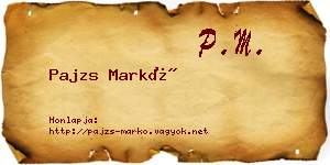 Pajzs Markó névjegykártya